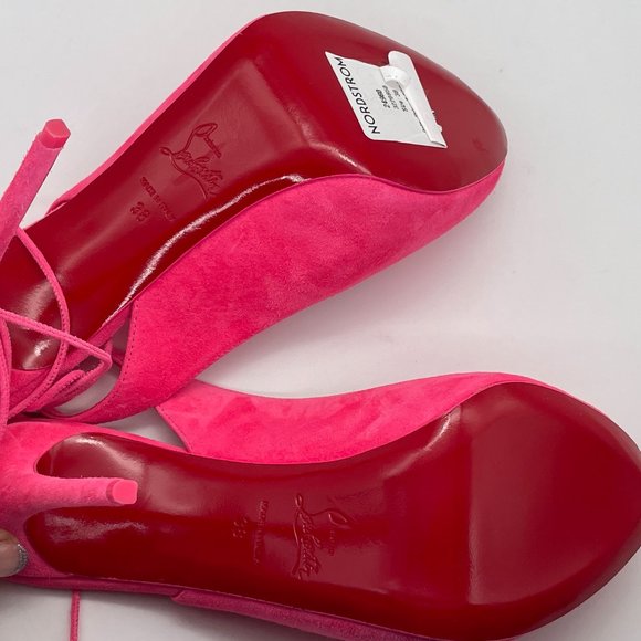 Christian Louboutin LACE UP NVP 120 Suede Platform Heels Sandals Shoes - Picture 12 of 14